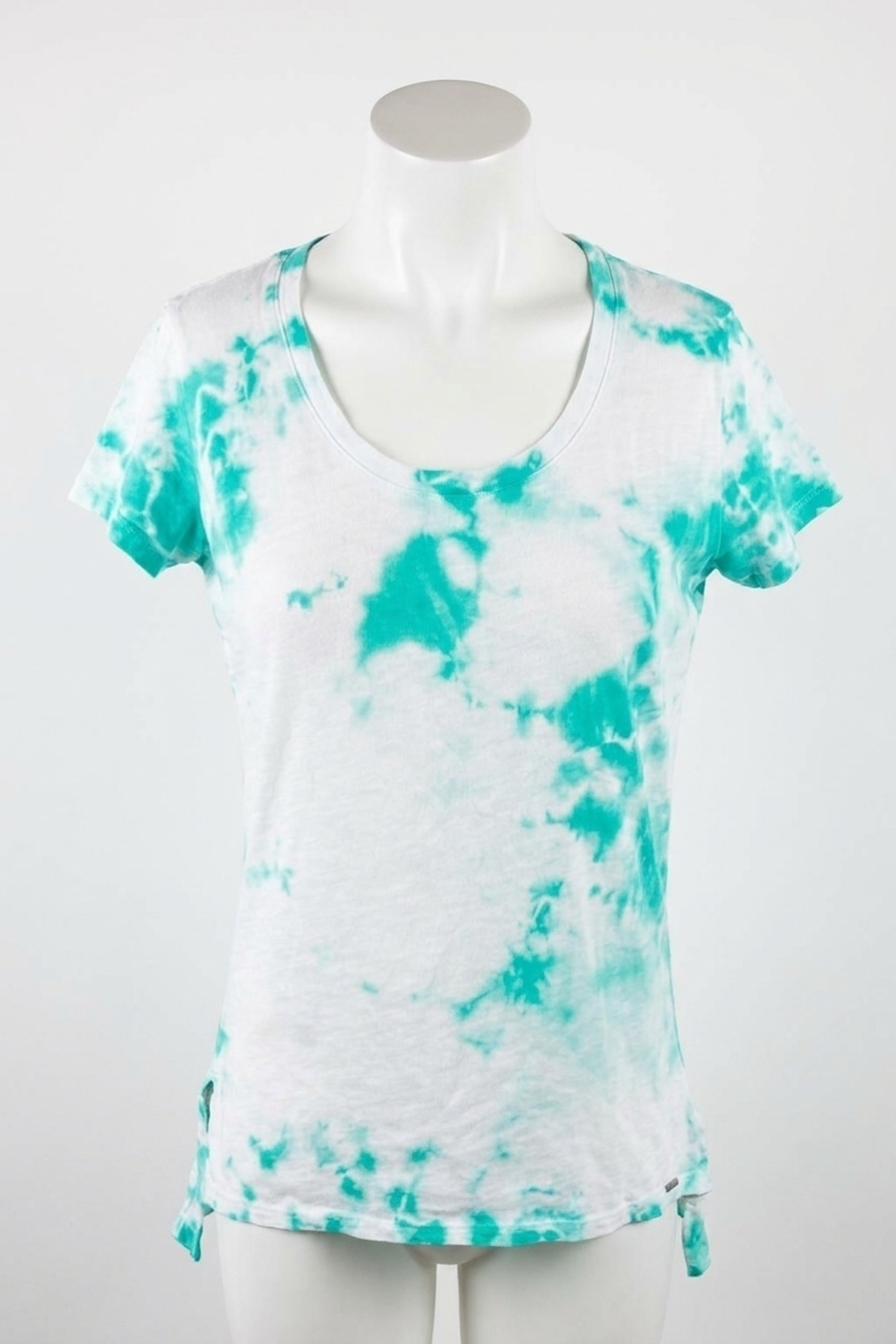 NEW LVHR women's nola crew t-shirt in mint tie dye